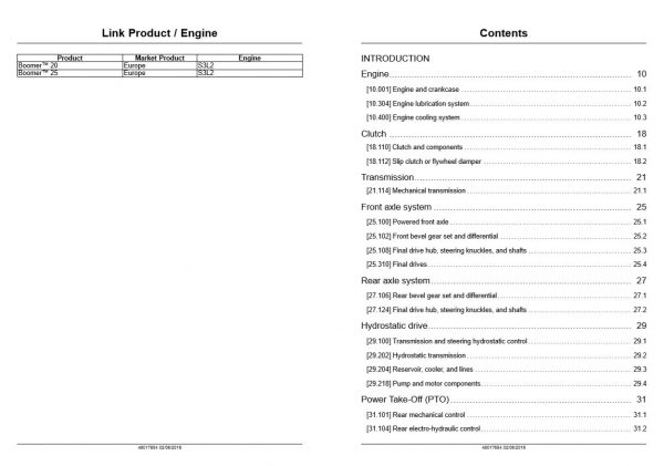 New Holland BoomerTM 20 BoomerTM 25 Service Manual48017684 1
