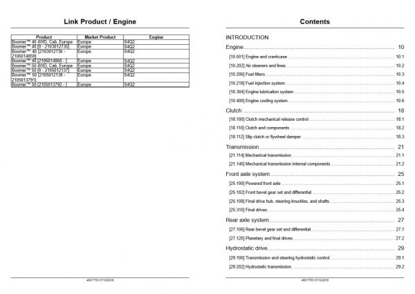 New Holland Boomertm40 Cabboomertm50 Cab Service Manual480177032