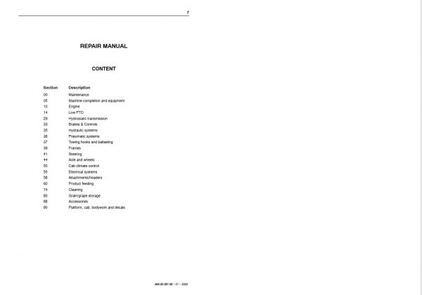 New Holland Braud Sb65 Repair Manual60482281002