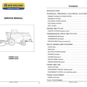 New Holland Combine Cx5000   Cx6000 Service Manual84386774aA42
