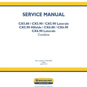 New Holland Combine Cx580 cx690 Laterale Service Manual5143154560434011001