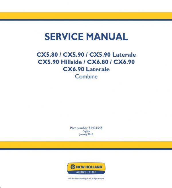 New Holland Combine Cx580 cx690 Laterale Service Manual5143154560434011001
