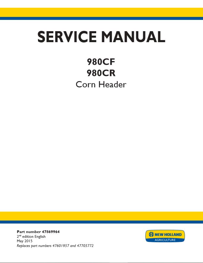 New Holland Corn Header980cf 980cr Service Manual478699641