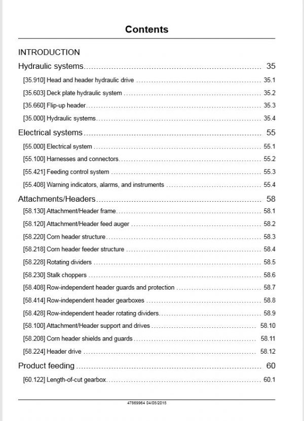 New Holland Corn Header980cf 980cr Service Manual478699642