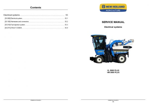 New Holland Grape Harvester Vm3080plus vl5090plus Service Manual47698613a2