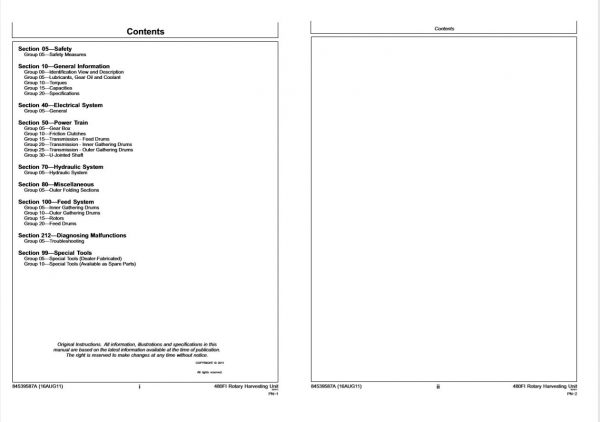 New Holland Harvester 480fi Repair Manual84539587aA41
