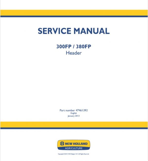 New Holland Header300fp 380fp Service Manual1
