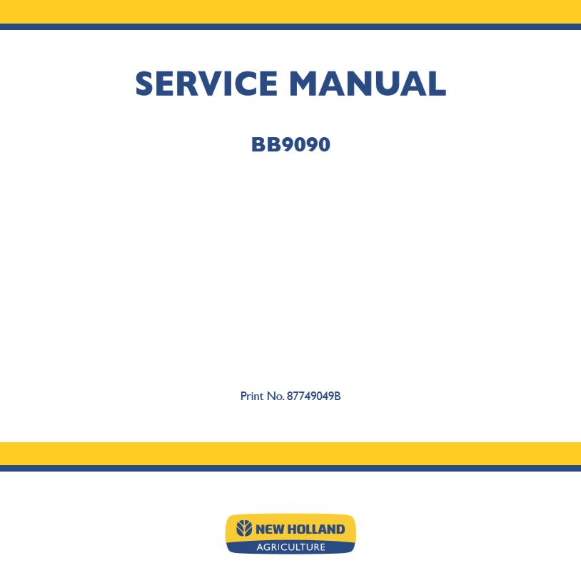 New Holland Large Rectangular Baler Bb9090 Service Manual87749049b4
