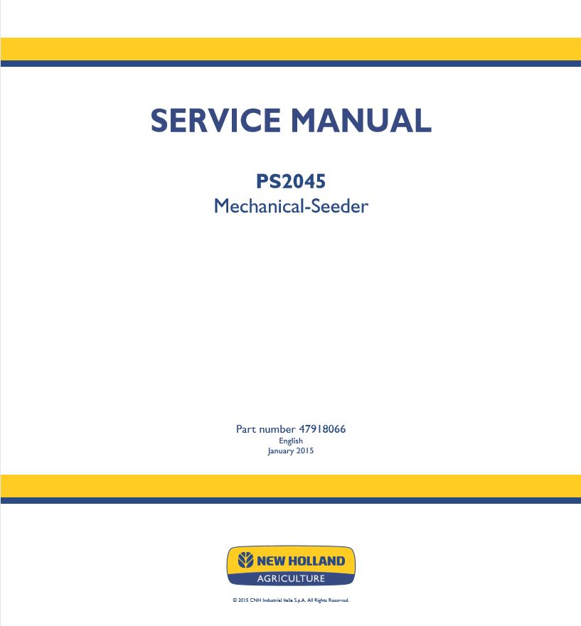 New Holland Mechanical seeder Ps2045 Service Manual1