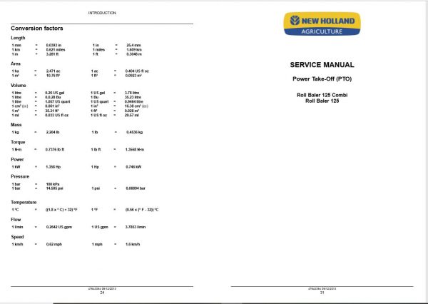 New Holland Roll Baler 125 Combi Service Manual3