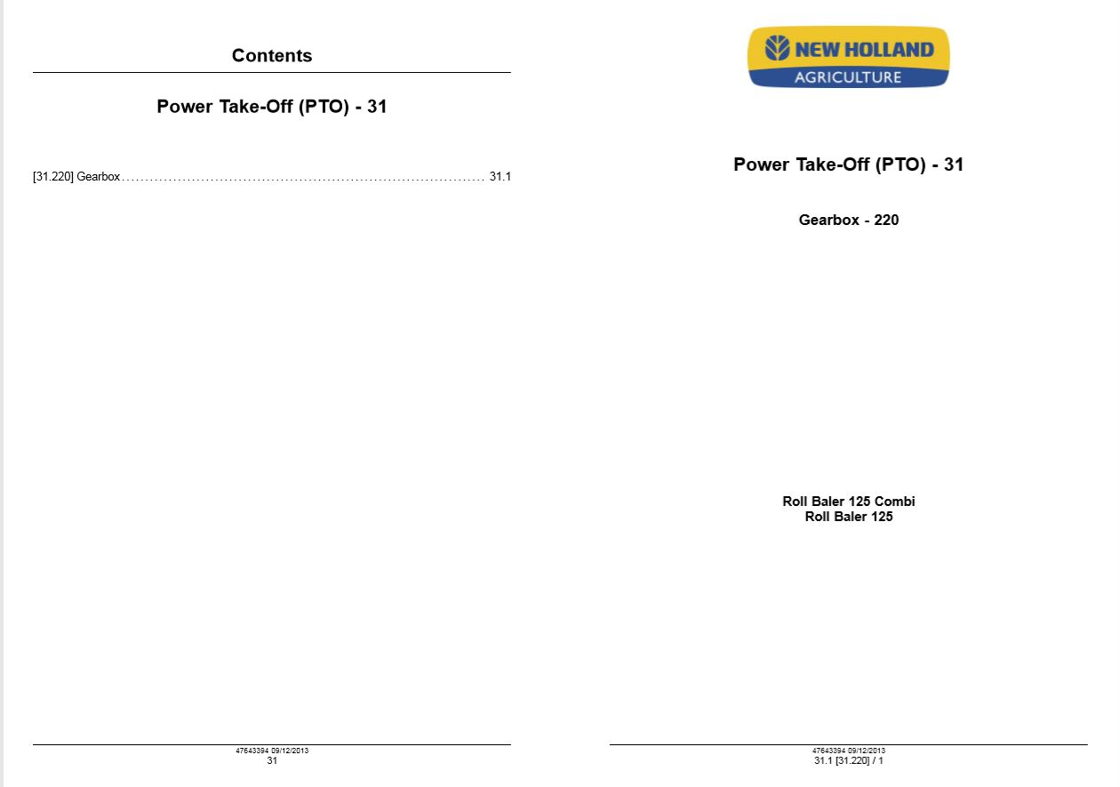 New Holland Roll Baler 125 Combi Service Manual4