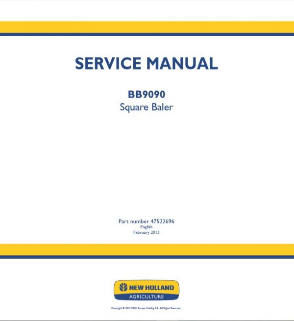 New Holland Square Baler Bb9090 Service Manual475226961