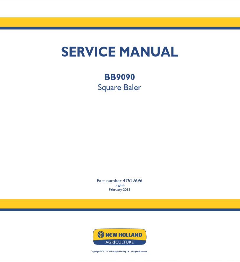 New Holland Square Baler Bb9090 Service Manual475226961