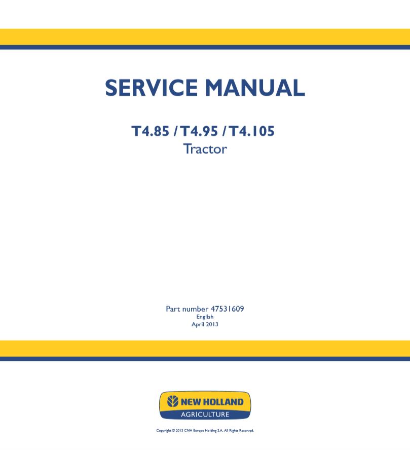 New Holland T485   T4105 Service Manual475316091pMPQ