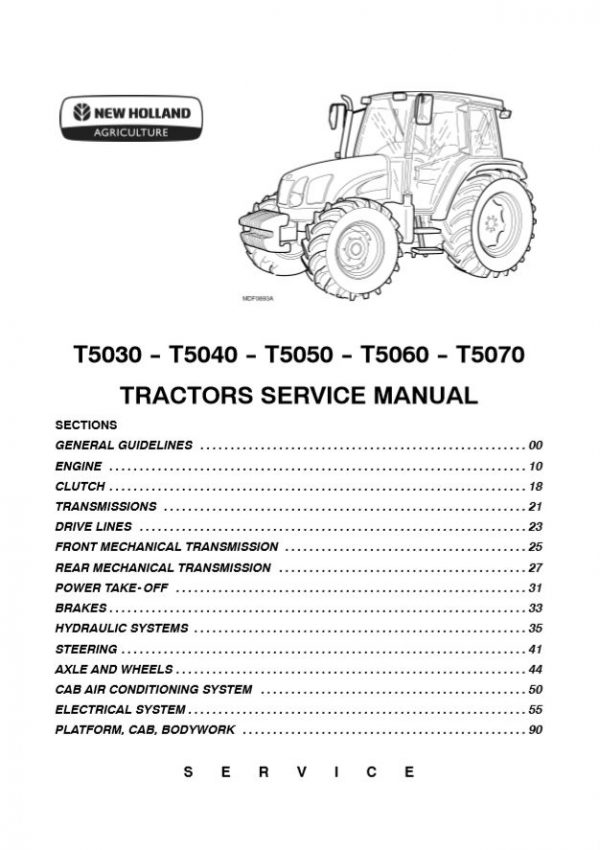 New Holland T5030   T5070 Service Manual87679925a1