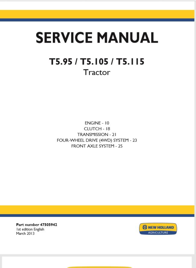 New Holland T595   T5115 Service Manual1