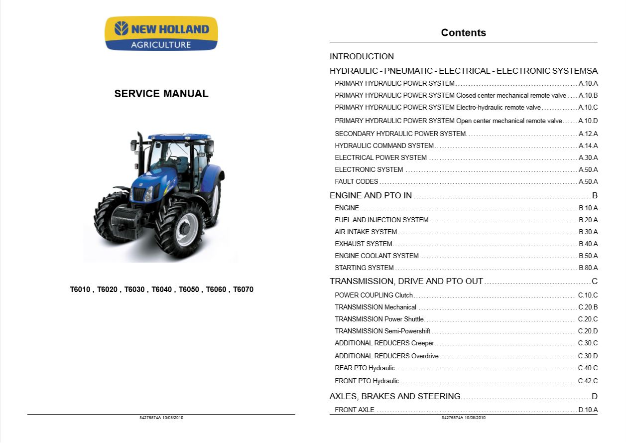 New Holland T6010   T6070 Service Manual84276574aA42