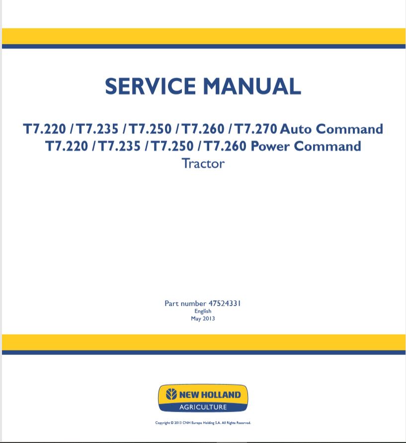 New Holland T7220   T7260 Power Command Service Manual475243311