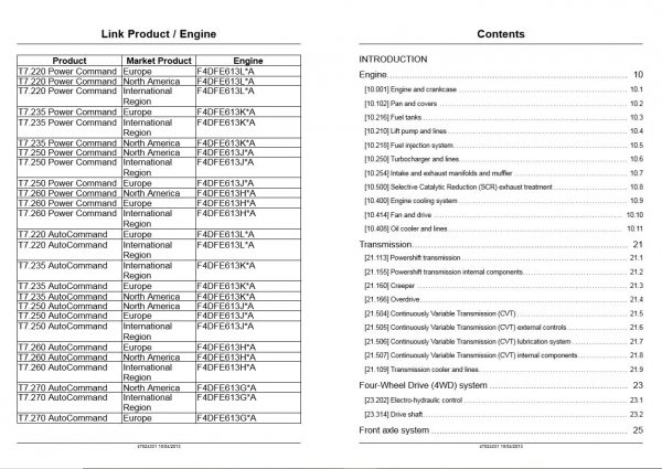 New Holland T7220 T7260 Power Command Service Manual475243312