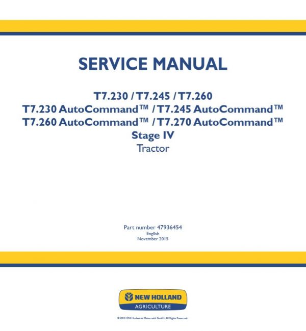 New Holland T7230   T7270 Autocommand Service Manual479364541