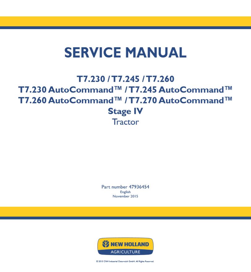 New Holland T7230   T7270 Autocommand Service Manual479364541