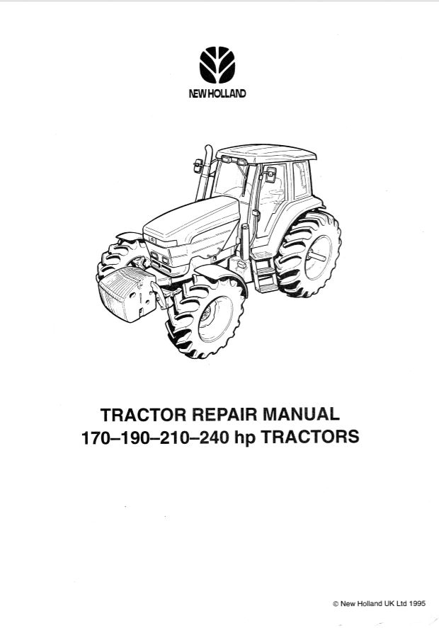New Holland Tractor170   240 Hp Repair Manual60354301001