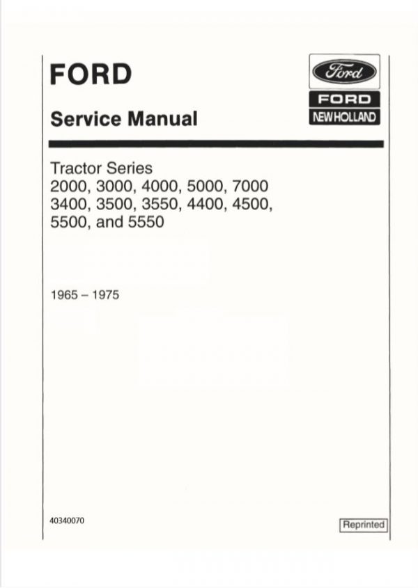 New Holland Tractor2000   5550 Service Manual403400701