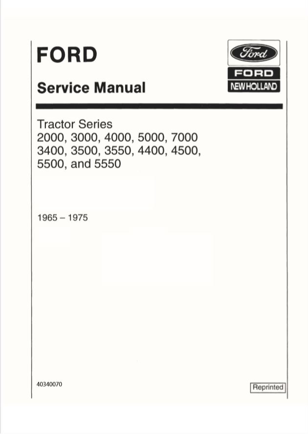 New Holland Tractor2000 5550 Service Manual403400701