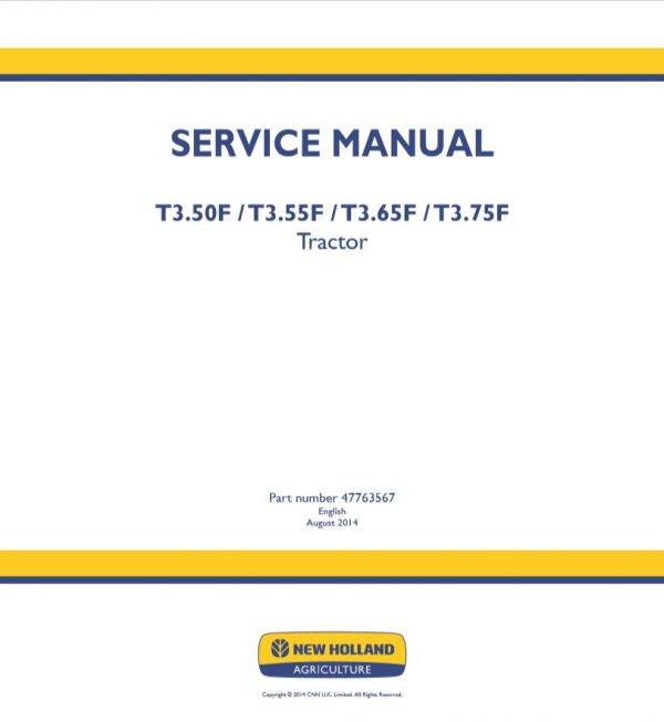 New Holland Tractor T350f   T375f Service Manual1