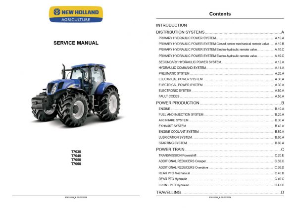 New Holland Tractor T7030   T7060 Service Manual87628084b2