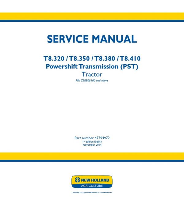 New Holland Tractor T8320   T8410 Service Manual477949721