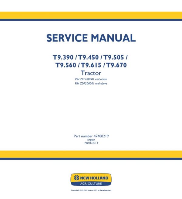 New Holland Tractor T9390   T9670 Service Manual474882191