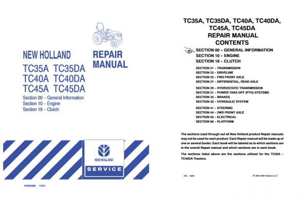 New Holland Tractor Tc35a   Tc45da Service Manual2