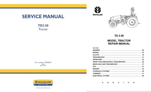 New Holland Tractor Td350 Service Manual2