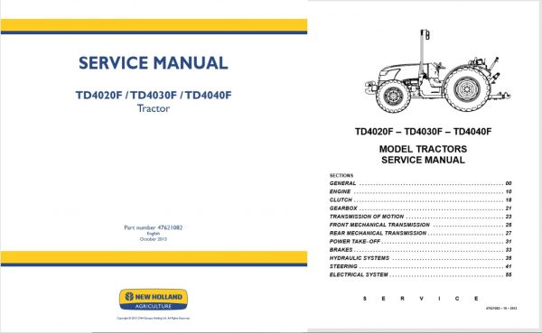New Holland Tractor Td4020f Td4040f Service Manual2