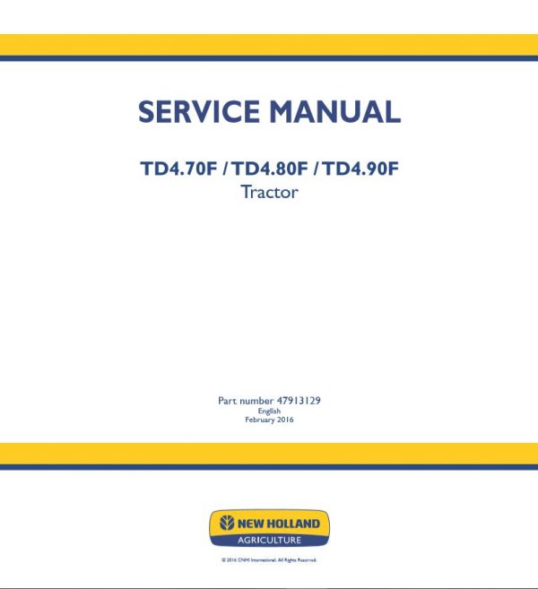 New Holland Tractor Td470f   Td490f Service Manual479131291
