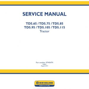 New Holland Tractor Td565   Td5115 Service Manual474454741