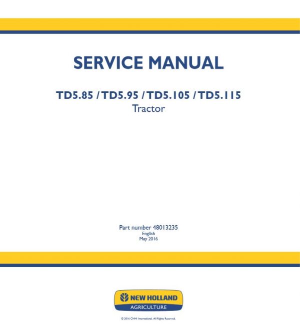New Holland Tractor Td585   Td5115 Service Manual1