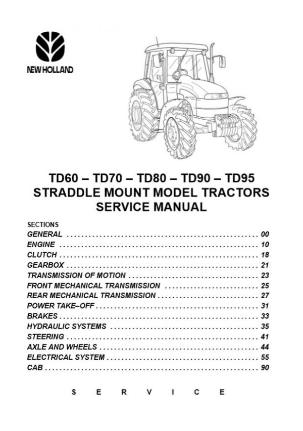 New Holland Tractor TD60TD95 Service Manual_84285908R0