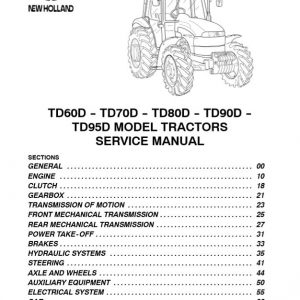 New Holland Tractor Td60d   Td95d Service Manual876164231
