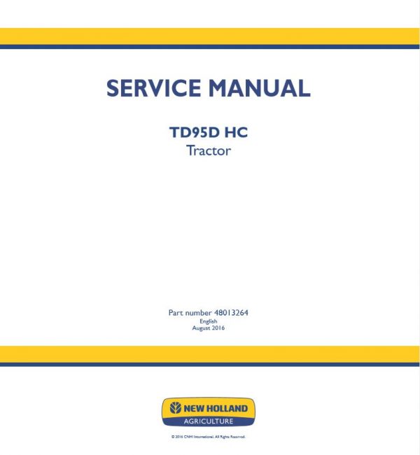 New Holland Tractor Td95d Hc Service Manual480132641