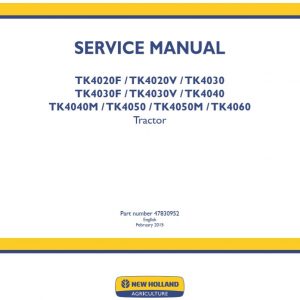 New Holland Tractor Tk4020f   Tk4060 Service Manual478309521