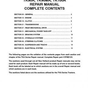 New Holland Tractor Tk75va   Tk100a Repair Manual1