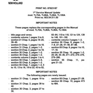 New Holland Tractor Tl70a   Tl100a Service Manual1