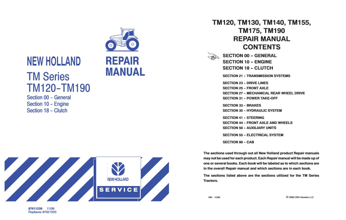 New Holland Tractor Tm120 Tm190 Service Manual2
