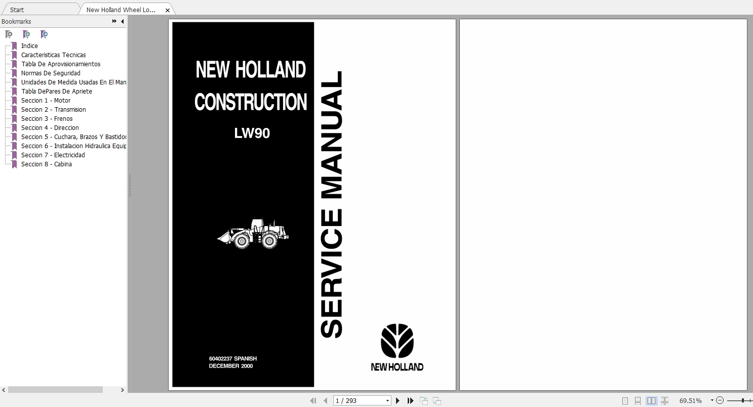 New Holland Wheel Loader LW90 Service Manual60402237ES 1