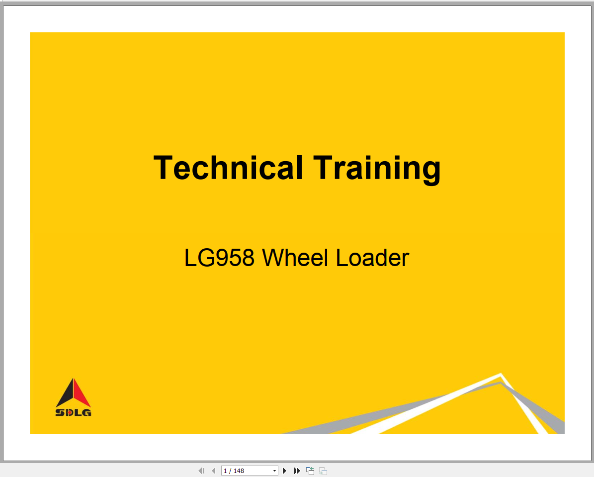 Sany Wheel Loader LG958 Technical TrainingEN 1