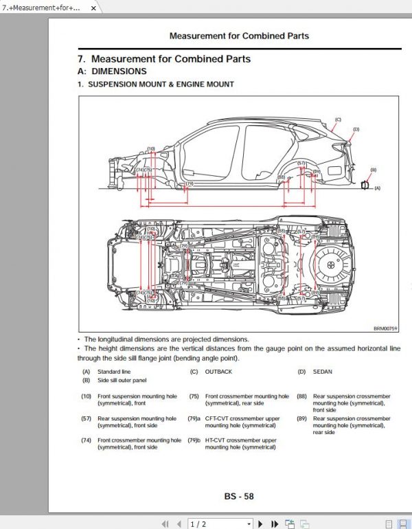 Subaru Legacy 2020 Body Repair Manual 2