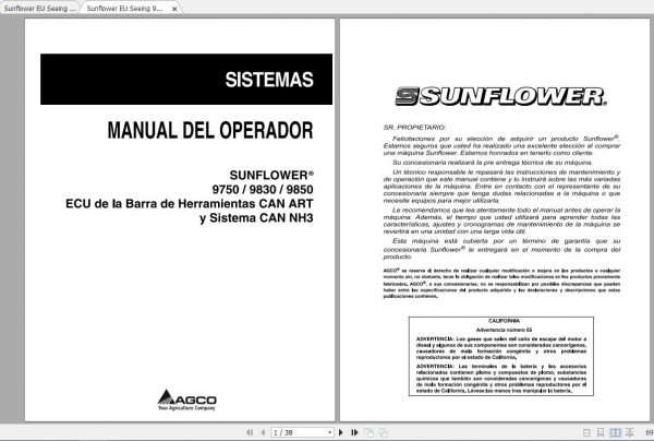 Sunflower EU Seeing 975098309850 CAN ARTCAN NH3 Operator ManualFR 1