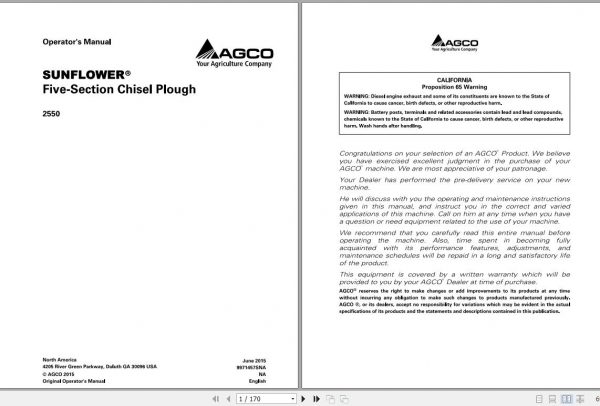 Sunflower EU Tillage 2550 Operator Manual9971457SNAEN 1